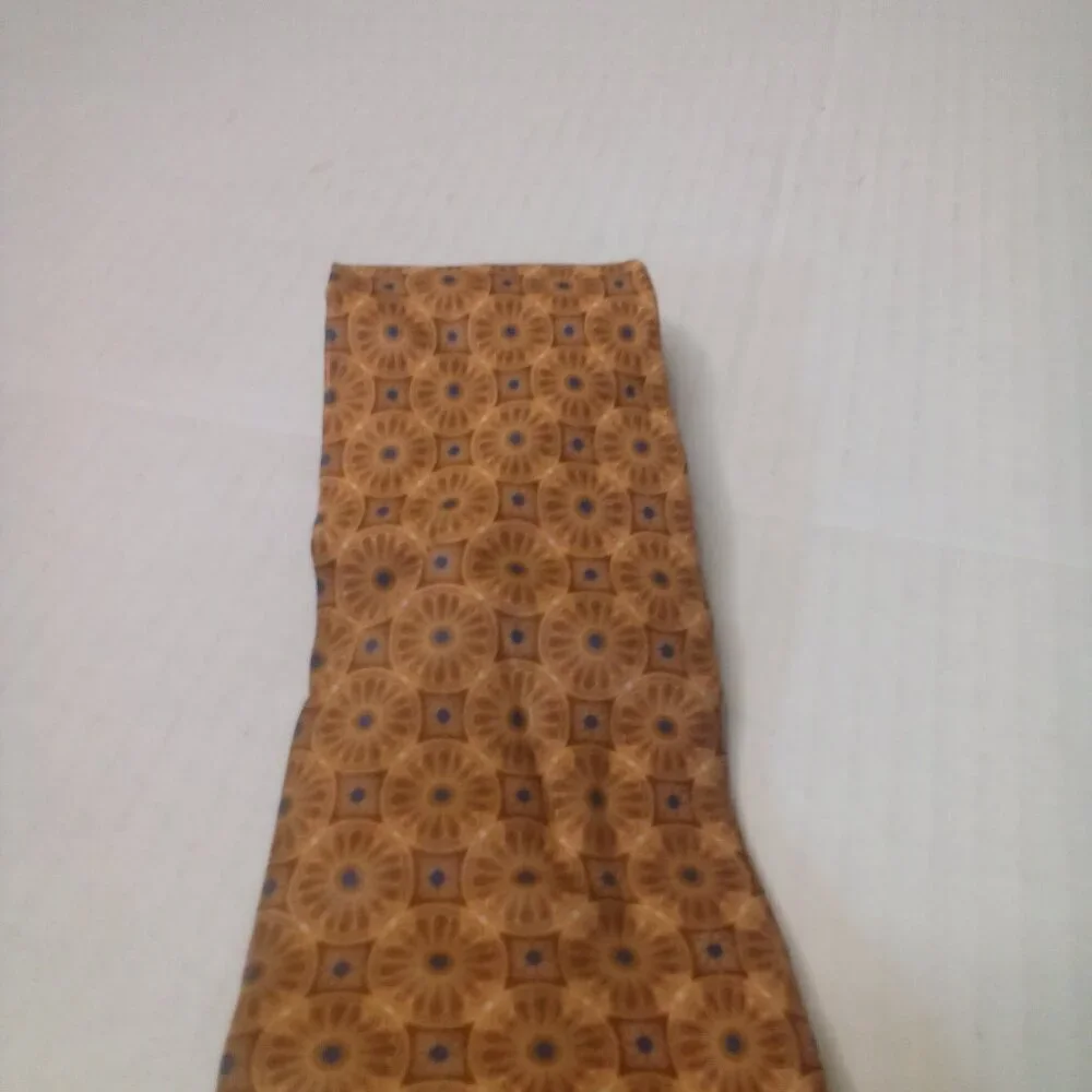 Stafford Tie Necktie Men 100% Silk Pattern Orange Tan Blue